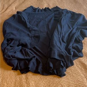 Navy Ruffled Wrap/Shawl